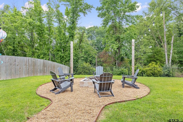 19128 Ambrosia Dr, Flint, TX 75762 - view of yard with an outdoor fire pit
