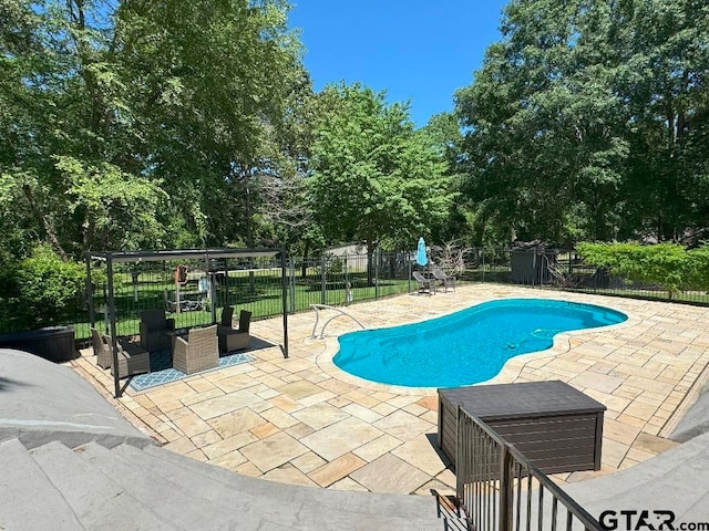 view of pool with a patio area