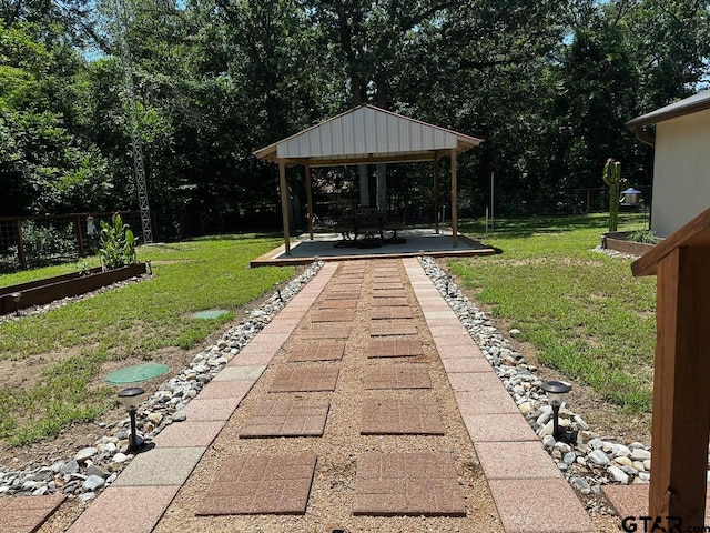 view of patio / terrace featuring a gazebo