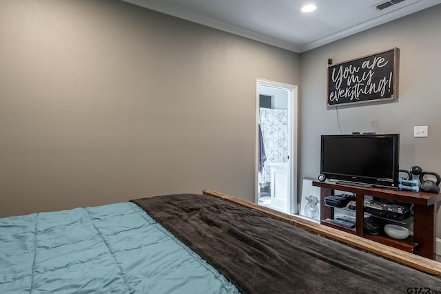 bedroom featuring ornamental molding