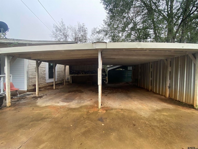 view of car parking with a carport