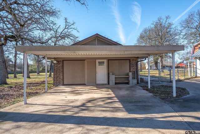 exterior space featuring a carport