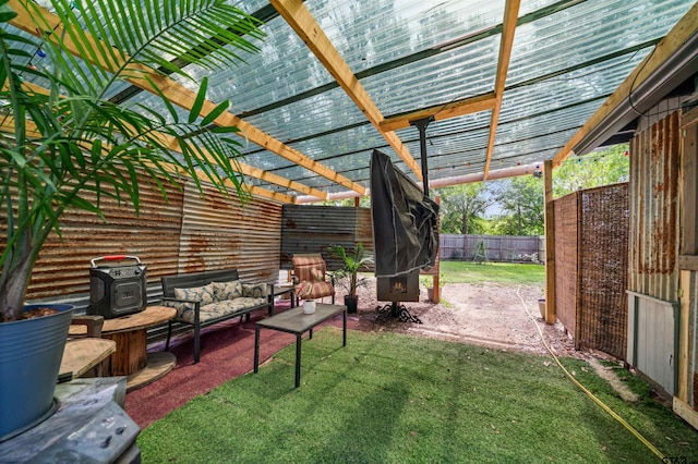 110 Utah St, Van, TX 75790 - fenced backyard featuring a pergola and an outdoor living space