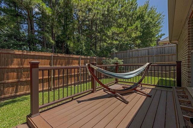 6530 Ashmore Ln, Tyler, TX 75703 - wooden terrace with a fenced backyard