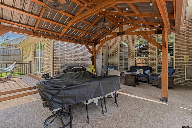 6530 Ashmore Ln, Tyler, TX 75703 - view of patio featuring an outdoor hangout area and a gazebo