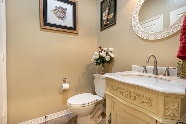 6530 Ashmore Ln, Tyler, TX 75703 - half bathroom featuring vanity and tile patterned floors
