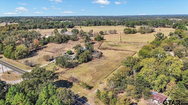 drone / aerial view with a rural view