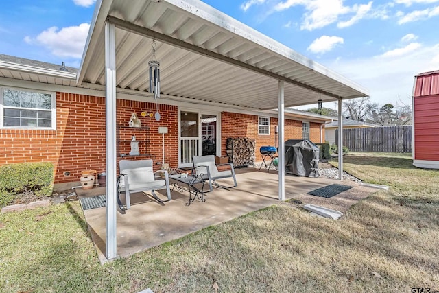 view of patio featuring area for grilling