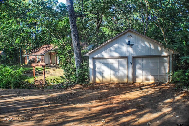 view of garage