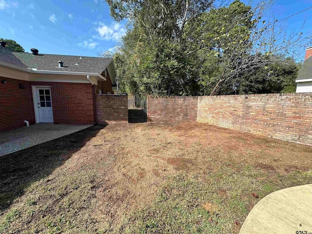 view of yard featuring a patio