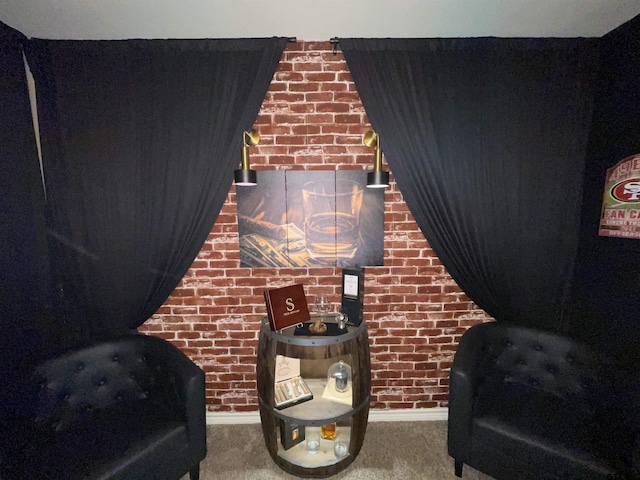 214 Rosebrook Cir, Whitehouse, TX 75791 - living area with carpet and brick wall