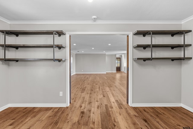 spacious closet with light wood-type flooring