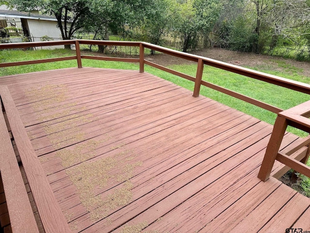 deck with a yard