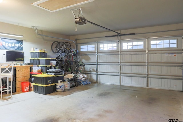 garage featuring a garage door opener