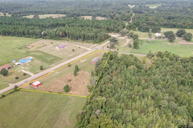 bird's eye view featuring a rural view