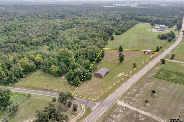 bird's eye view featuring a rural view