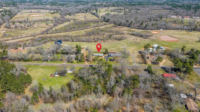 aerial view with a rural view