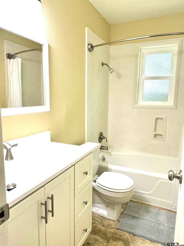828 Adams St, Jacksonville, TX 75766 - bathroom with vanity, shower / bath combo with shower curtain, and toilet