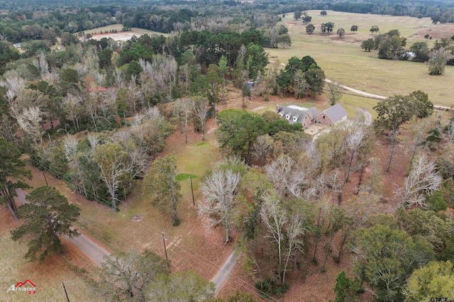 aerial view with a rural view