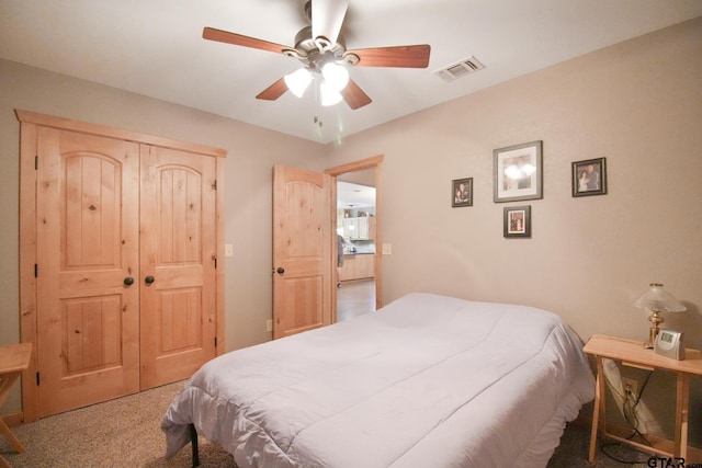 326 Ella Ln, Bullard, TX 75757 - carpeted bedroom featuring a ceiling fan and a closet