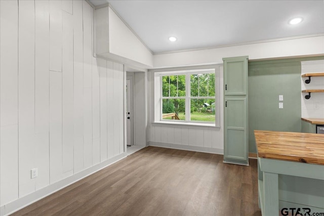 interior space featuring dark wood-type flooring