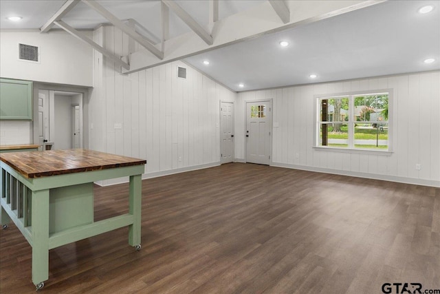 interior space featuring dark hardwood / wood-style floors