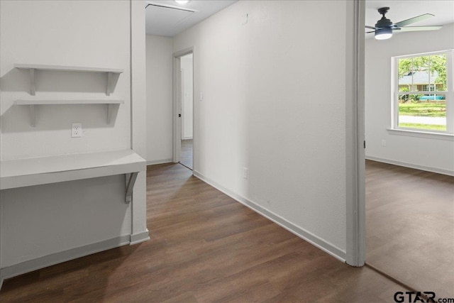 hall featuring dark hardwood / wood-style flooring