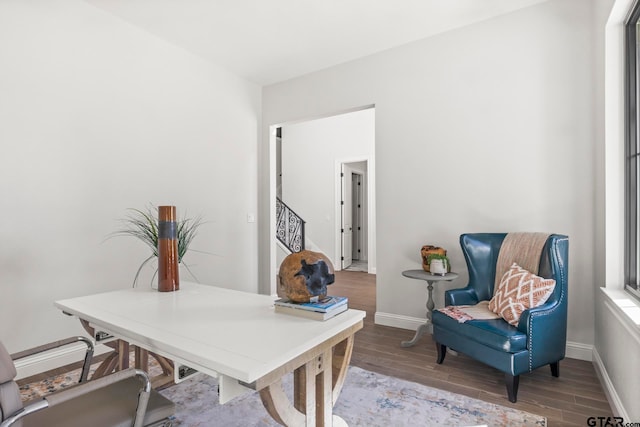 office area featuring wood-type flooring