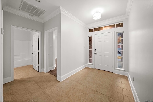 entrance foyer with ornamental molding