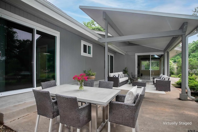 view of patio featuring outdoor lounge area