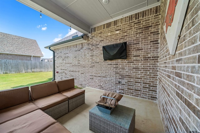 view of patio / terrace with an outdoor living space