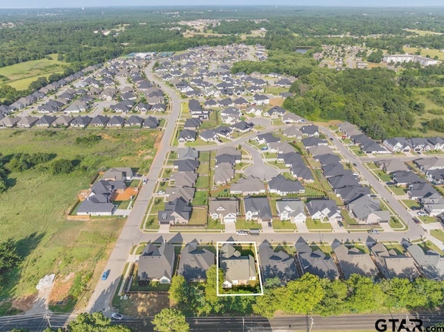 4188 Palo Pinto Creek Cir, Tyler, TX 75703 - aerial view of property's location featuring nearby suburban area and property parcel outlined
