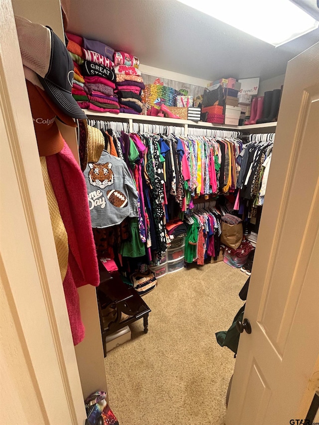 spacious closet with carpet floors