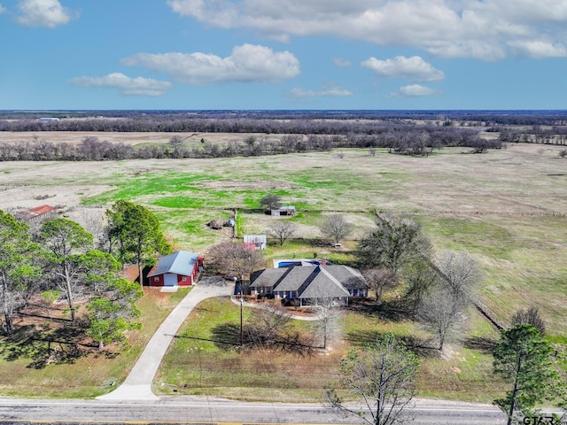 aerial view featuring a rural view