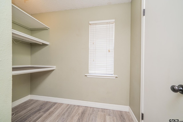 spacious closet featuring light hardwood / wood-style flooring