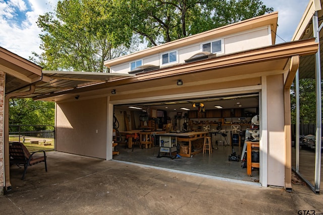 view of garage