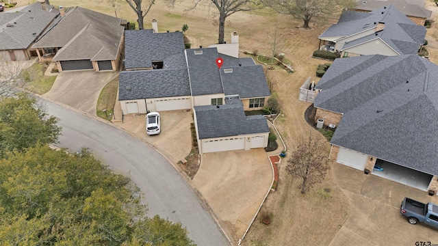 bird's eye view with a residential view