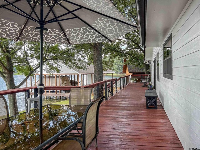 306 Lake Dr, Mount Vernon, TX 75457 - deck with a water view