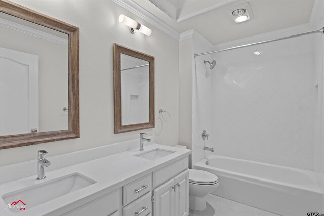 6309 Gleneagles, Tyler, TX 75703 - full bath with toilet, ornamental molding, and a sink