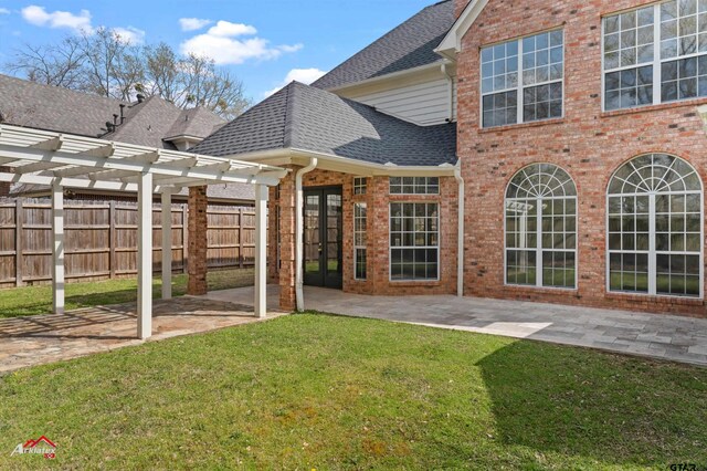 6309 Gleneagles, Tyler, TX 75703 - exterior space with a pergola, fence, and a patio