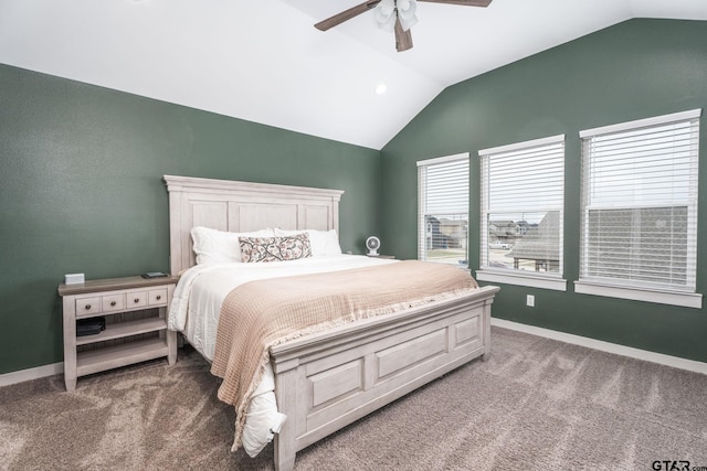15365 Spring Oaks Dr, Lindale, TX 75771 - carpeted bedroom with lofted ceiling and ceiling fan