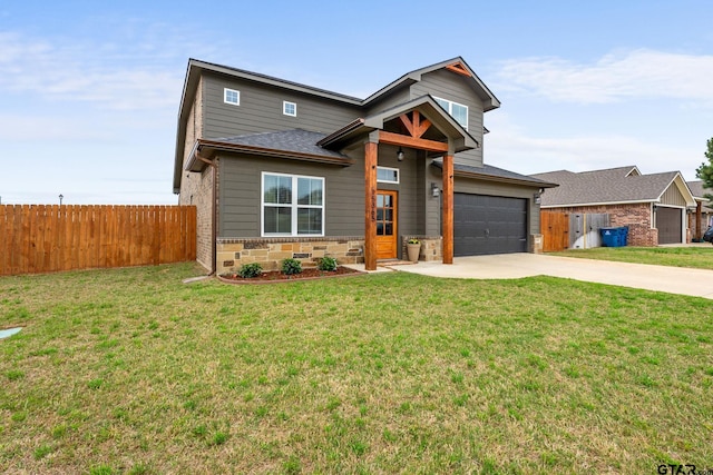 15365 Spring Oaks Dr, Lindale, TX 75771 - view of front facade with driveway, a garage, roof with shingles, brick siding, and stone siding