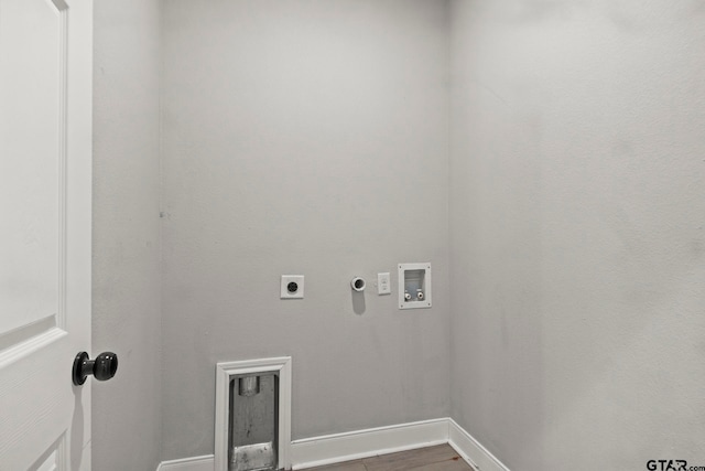 laundry room with electric dryer hookup, gas dryer hookup, and washer hookup