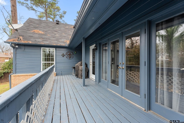 deck featuring french doors