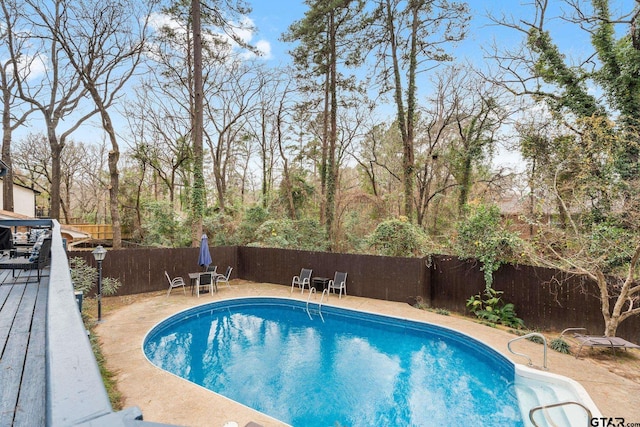 view of swimming pool featuring a patio