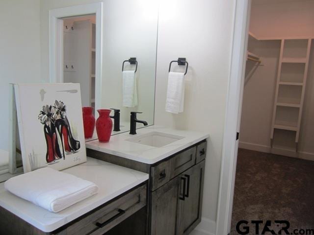 7924 Crooked Trl, Tyler, TX 75703 - bathroom featuring a walk in closet and vanity