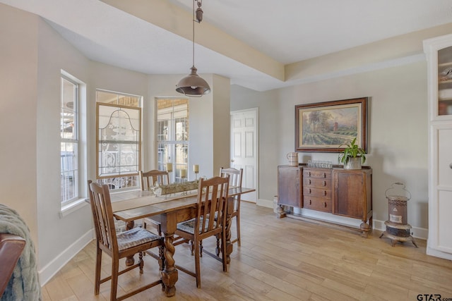 dining room with light hardwood / wood-style floors