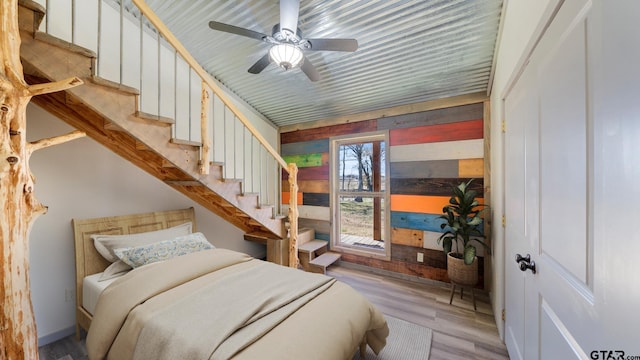 bedroom featuring light hardwood / wood-style floors