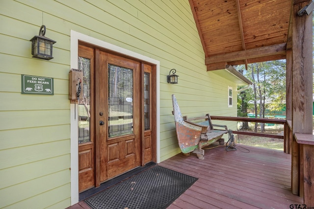 view of exterior entry with french doors