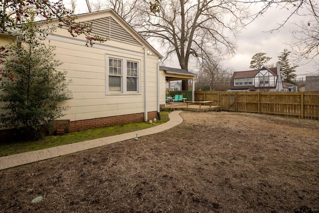 view of yard featuring fence